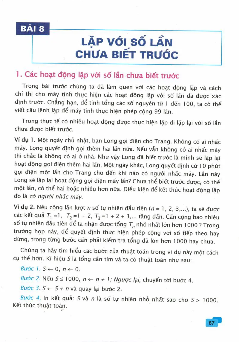 [SGK Scan] Bài 8: Lặp Với Số Lần Chưa Biết Trước - Sách Giáo Khoa - Học ...